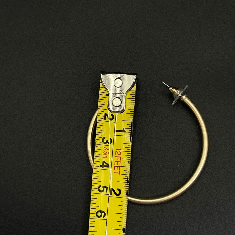 Hoop Earrings Women Gold Large Matte Finish C-Shape Pierced Jewelry Boho‎